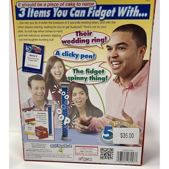 5 Second Rule - 10th Anniversary by Play Monster Ages 10+ Family Game New - Picture 2 of 5